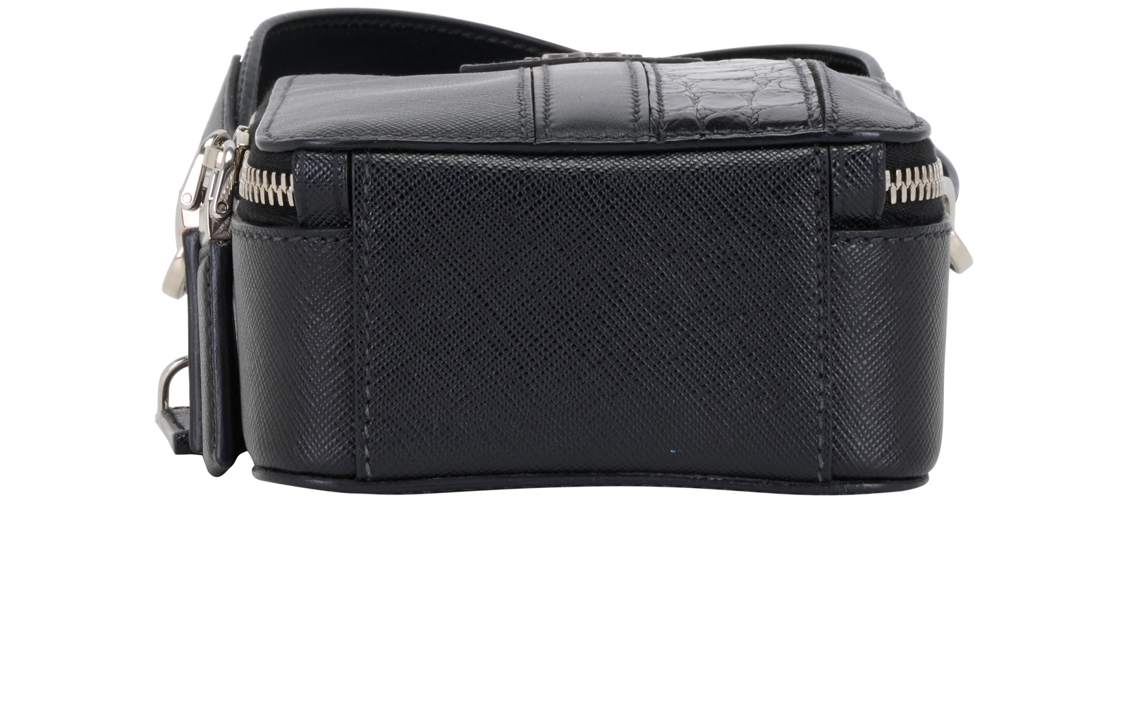 Small Brique, &pound;850, Handbags, Black, Crocodile/Leather, Top view
